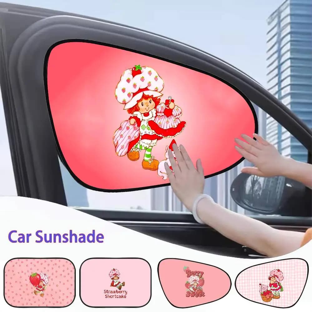 S-fragola-shortcakeS Pellicola elettrostatica per auto Parasole per finestrini laterali Parabrezza Copertura per parasole per finestrino automatico per bambini Baby