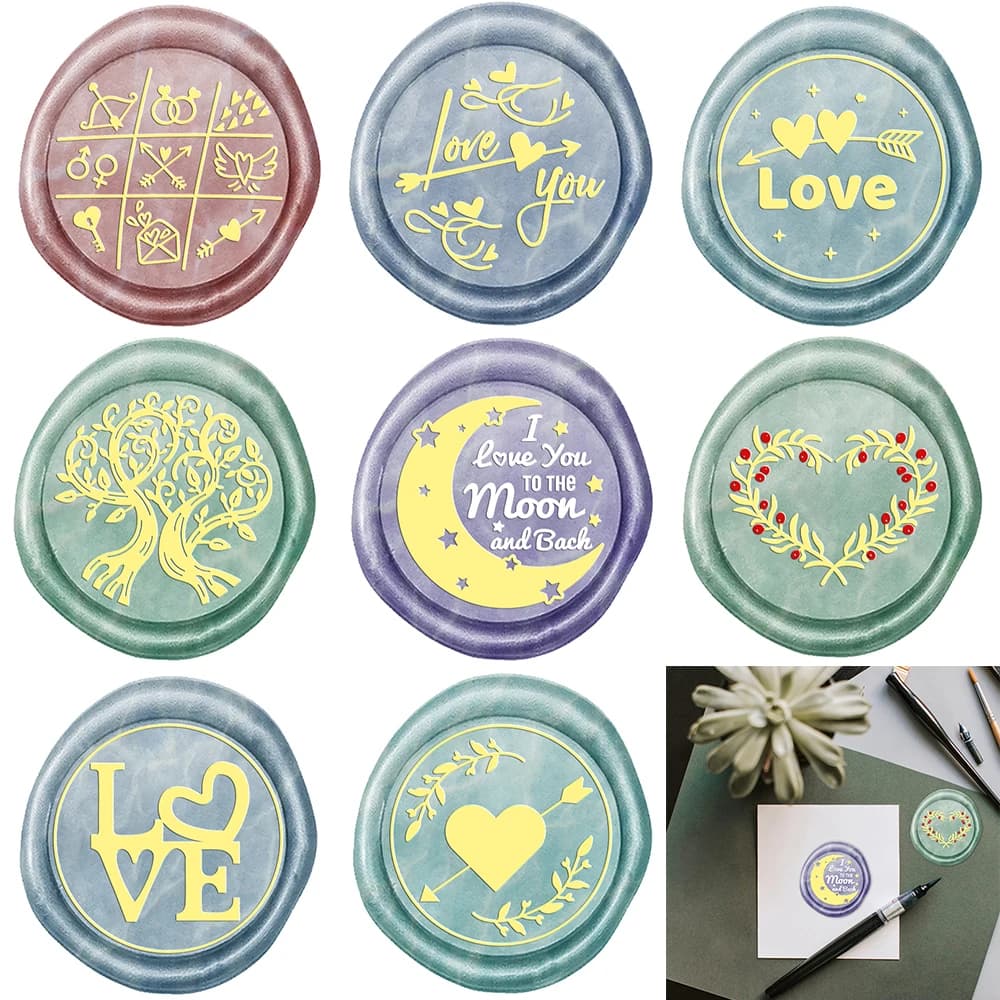 Love You Arrow Wax Seal Stamper 25mm testa rimovibile Moon Tree Pattern per fai da te san valentino carta decorazione artigianale 2024 nuovo