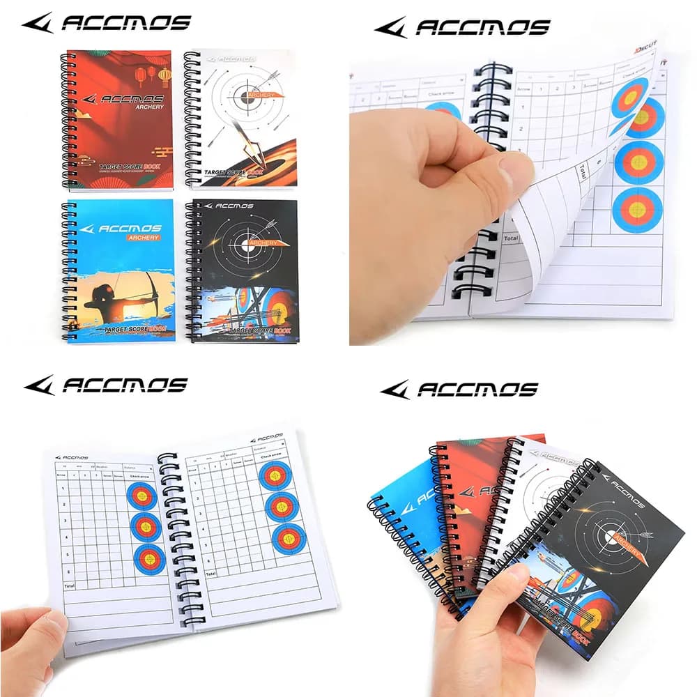 ACCMOS Jotter Tiro con l'arco Libro di punteggio Bersaglio Quaderno Punti di tiro giornalieri Punteggio di gara Quaderno tascabile Anelli target Quaderno di punteggio