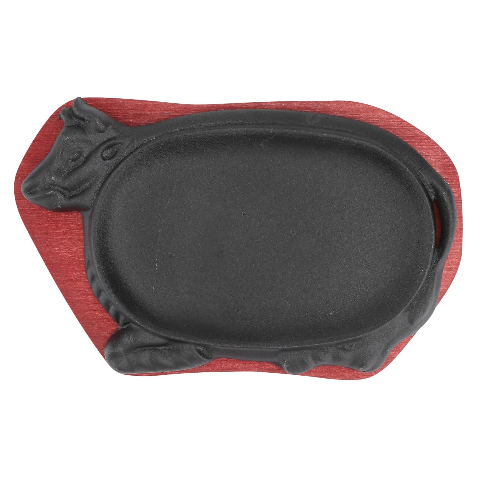 1Pcs Cast Iron Steak Plate Heavy Duty Bbq Dish for Frying Roasting Hispanic Japanese Cooking Reusable Non-Stick Metal Baking Pan