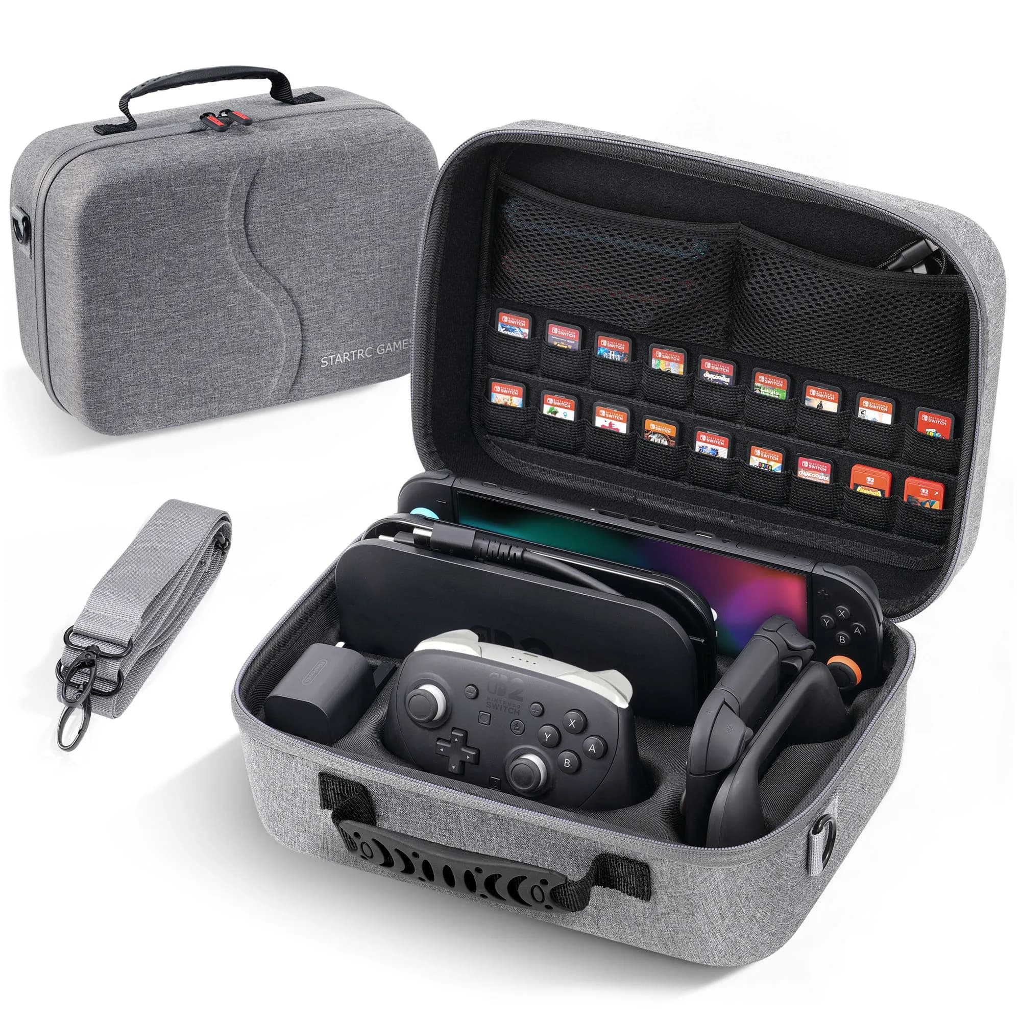 Custodia da trasporto per Nintendo Switch 2, Borsa rigida portatile da viaggio per Switch 2, 18 schede di gioco e Pro Controller
