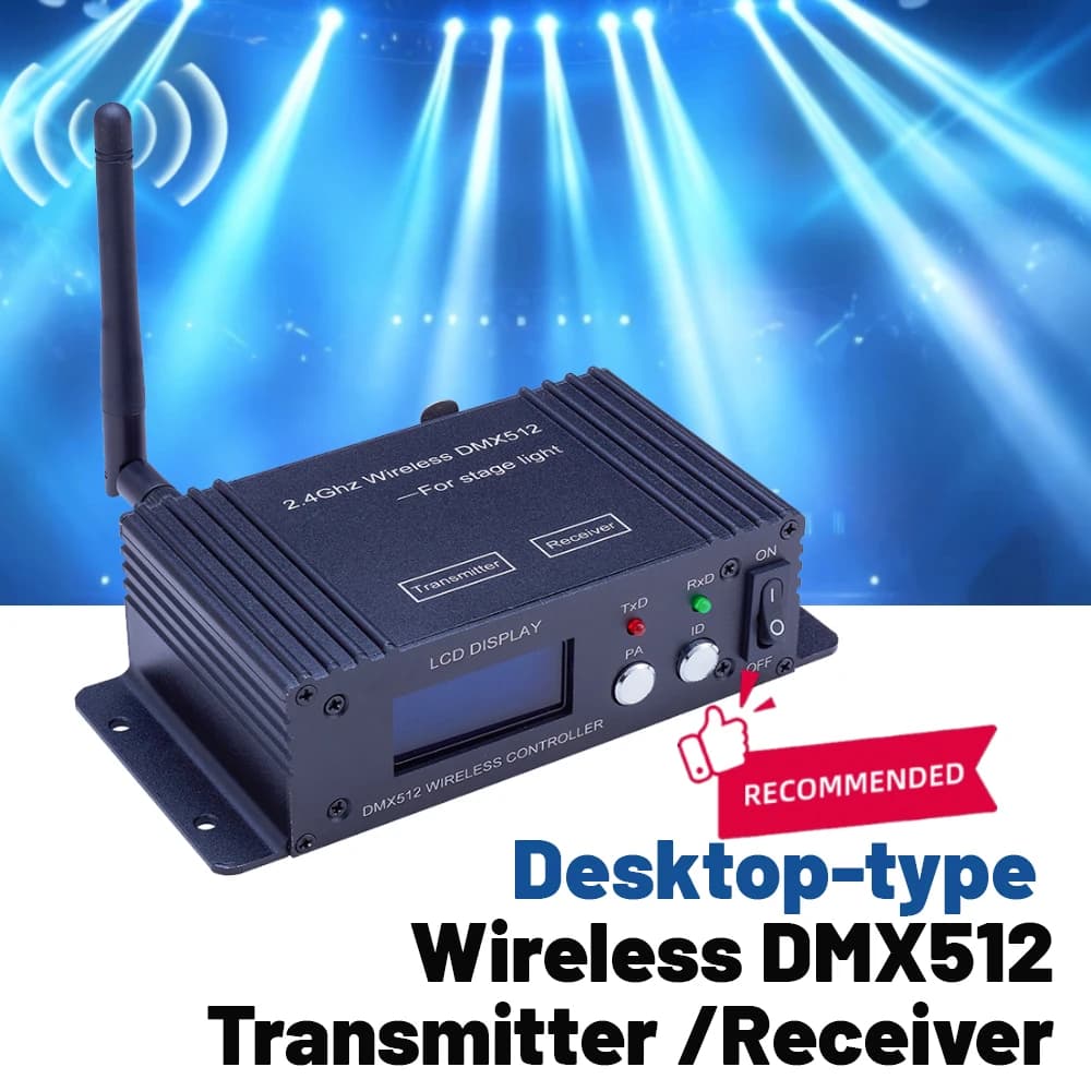 Controller DMX512 Trasmettitore ricevitore XLR ISM wireless per discoteca DJ Party Bar Stage PAR Luce laser a testa mobile