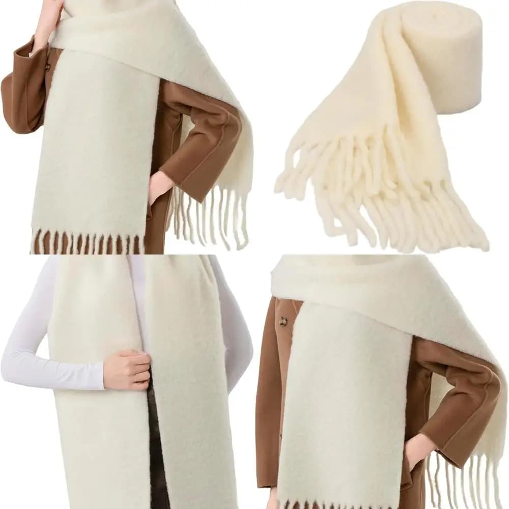 Lussuosa sciarpa invernale in lana 93x12 con confezione regalo: perfetta per uomini e donne