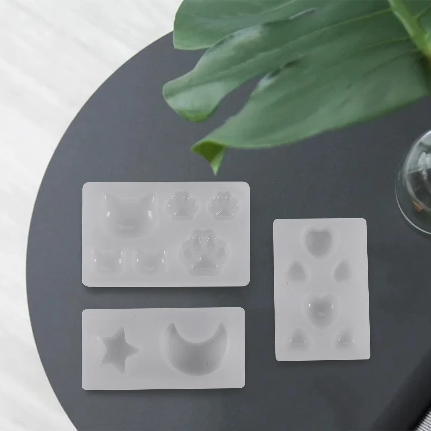 ABQR Gatto Orso Cuore Luna Stella Stampo in silicone Stampo in silicone in resina Gioielli fai da te fatti a mano Creazione di stampi in resina epossidica