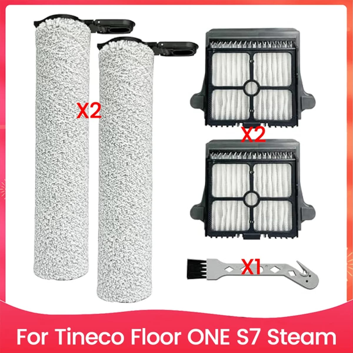 NUOVI rulli e filtri per spazzole a vapore S7, parti per Tineco Floor ONE S7 Steam Cordless Wet Dry Vacuum Steam Mop All-in-One
