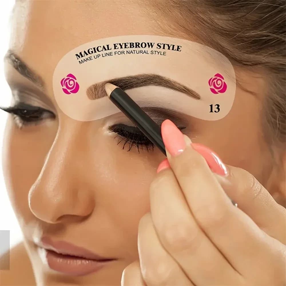 24 stili Modelli per sopracciglia Stampo per modellare le sopracciglia Set di bellezza Set di styler per trucco Strumenti per modelli Modello di bellezza femminile