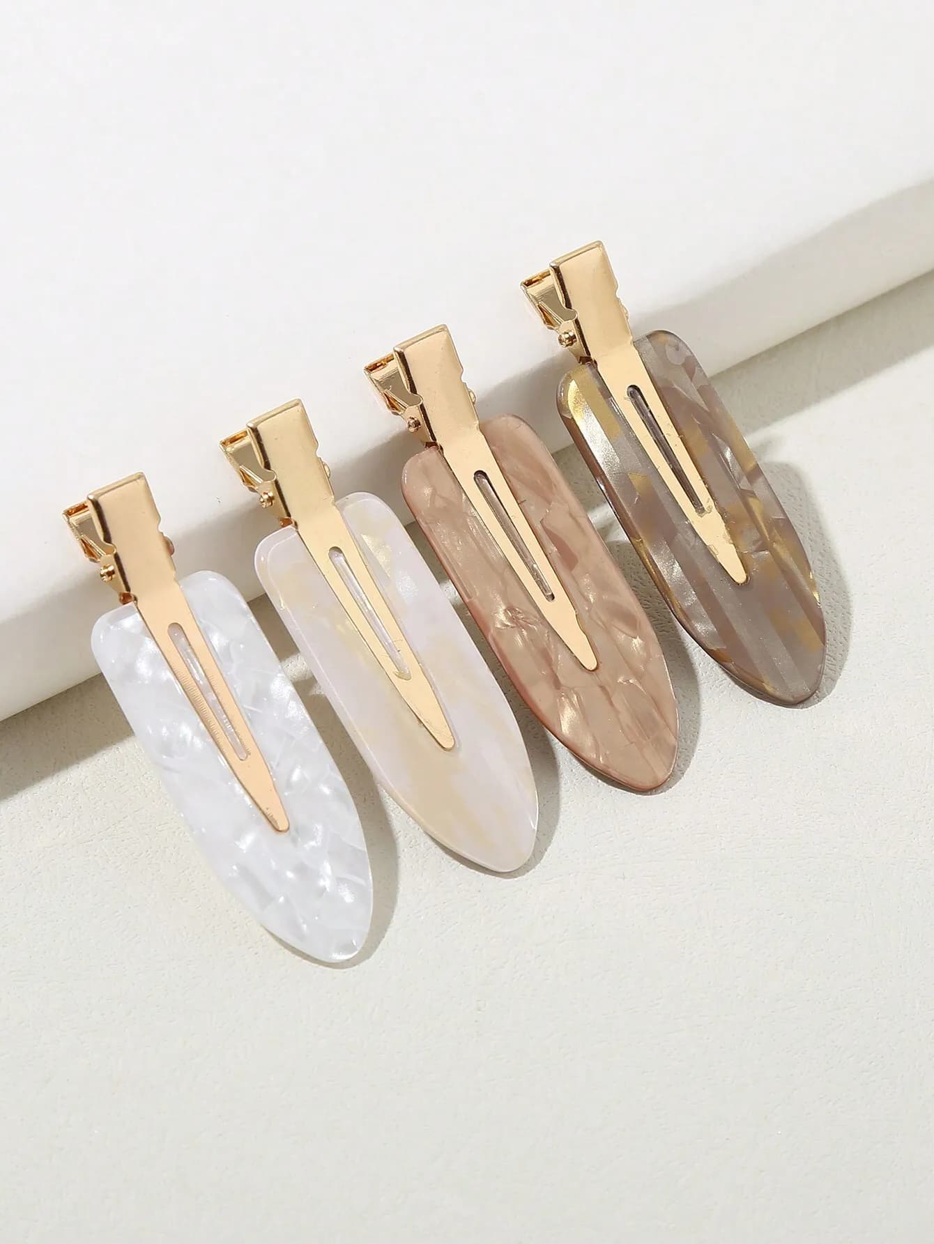 4 fermagli per capelli in acetato senza tracce, casual, fermagli a pinza con stampa leopardata, fermagli a griffe, fermagli per capelli, accessori per la scuola, accessori per capelli