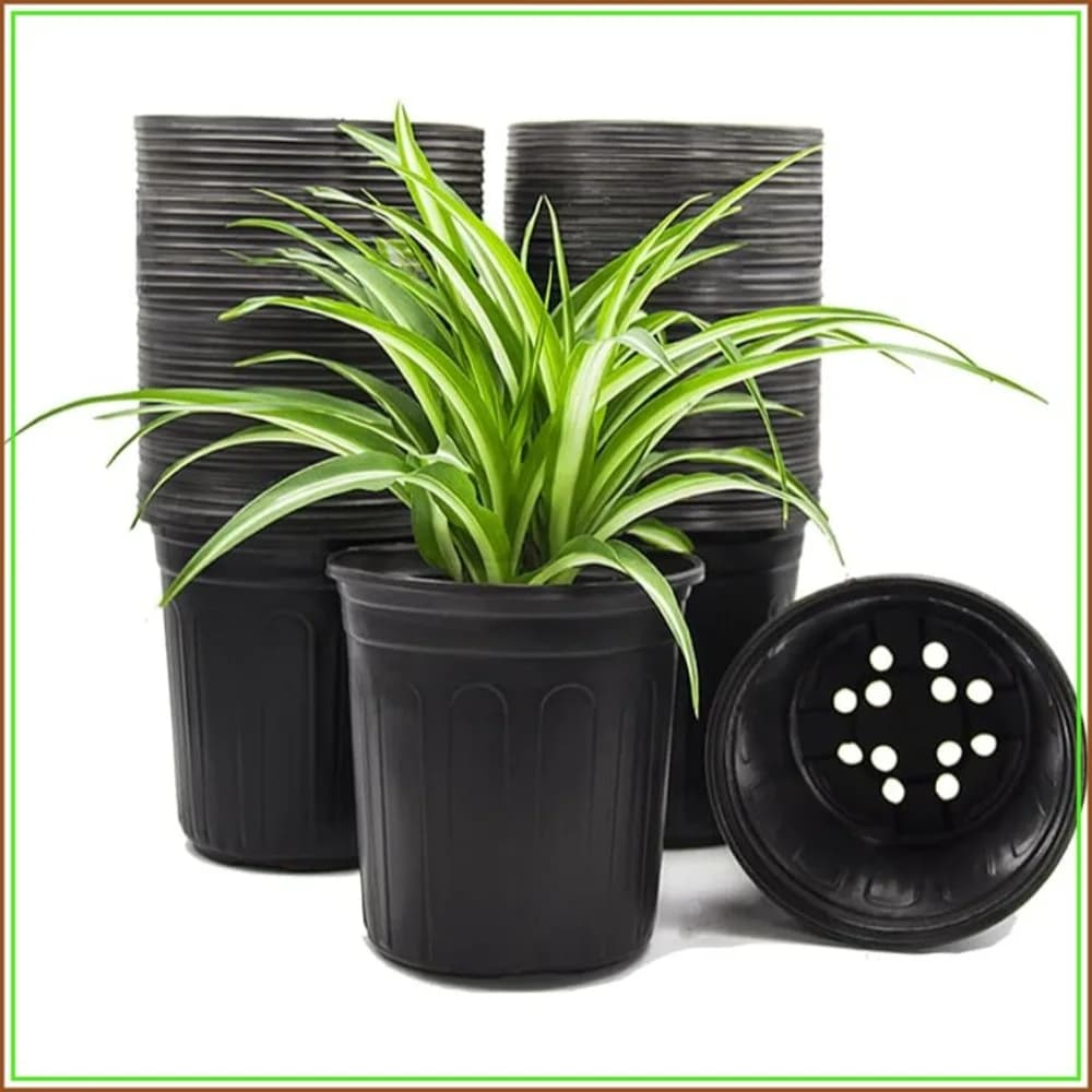 50-Pack 1 Gallon Flexible Flower Plant Nursery Pots, Thickened Soft Plastic Seed Starting Container for Succulents, Seedlings, Cuttings, Transplanting