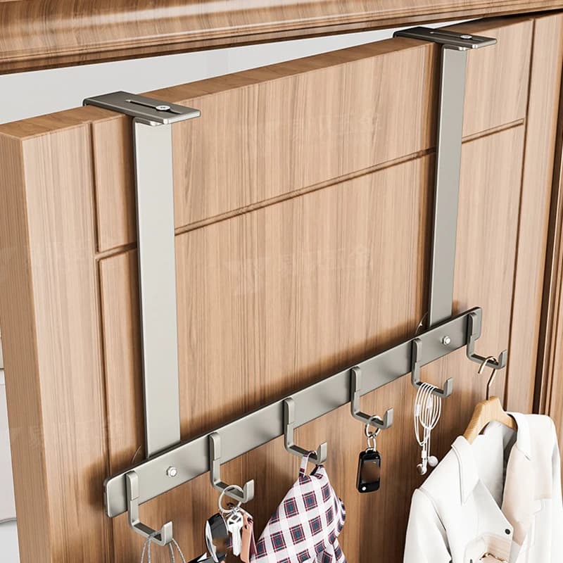 Door hanger with 5/7 metal hooks, adjustable bathroom organizer, mobile clothes hangers, hats and towels