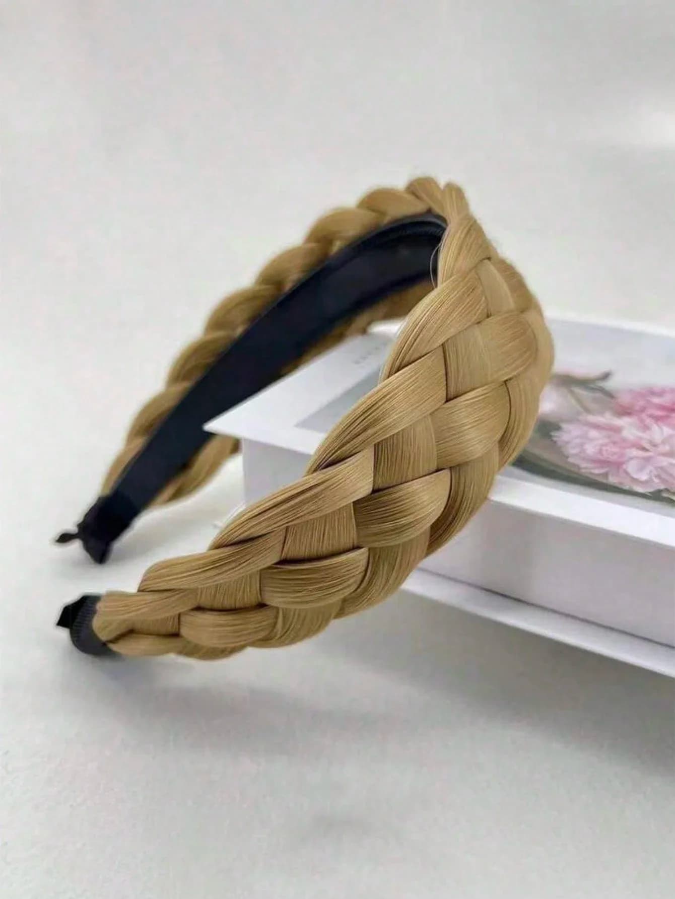 1 pz Fascia per capelli da donna multicolore spessa, con trecce intrecciate, accessorio per capelli soffice e voluminoso