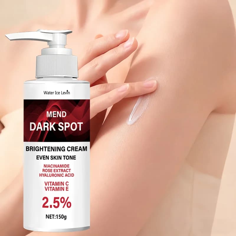 Cream concealing dark spots: lightening treatment to niacinamide and vitamin C, avoid skin tone with rose extract, winter glow