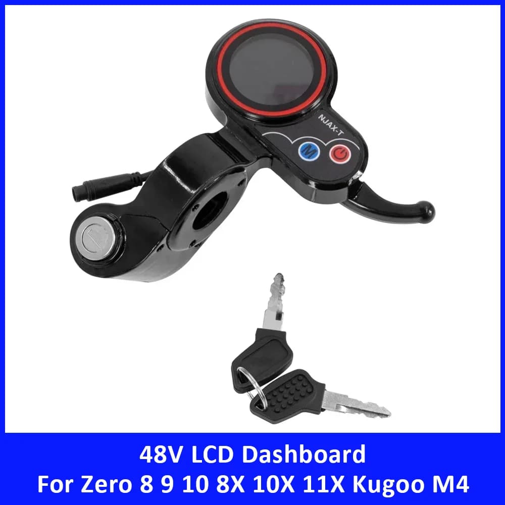 Display LCD 48V per Monopattini Elettrici Zero 8 9 10 8X 10X 11X Kugoo M4 NJAX-T, Pannello Strumenti con Chiave, Accessori e Parti di Ricambio