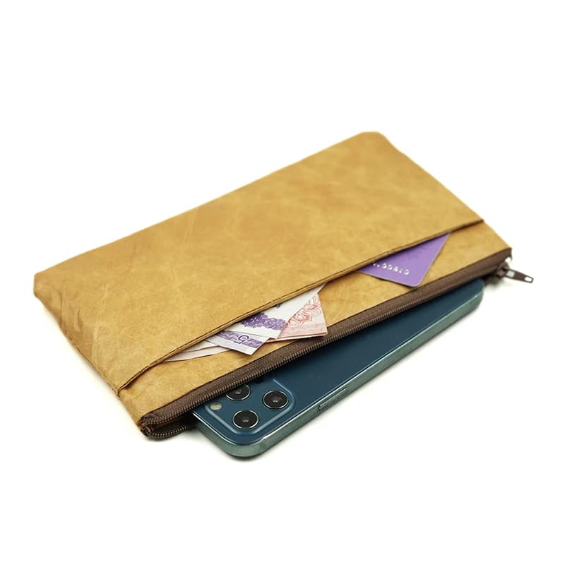 Ultra slim paper case with zipper 6.7 inch phone bag, double layer case with Power Bank and iPhone 17 Pro Max accessories