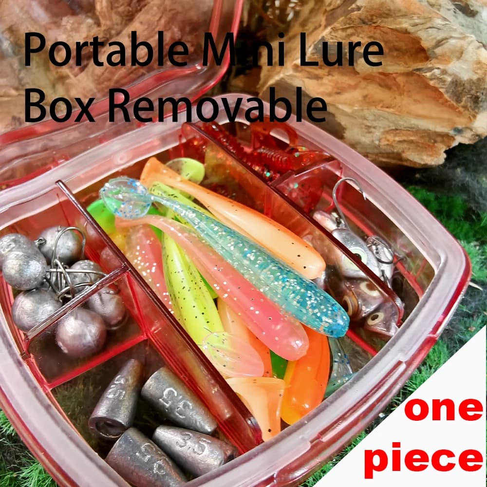 Portable Mini Lure Box with Removable Dividers, Fishing Hook Storage Case for Micro Lure Tackle