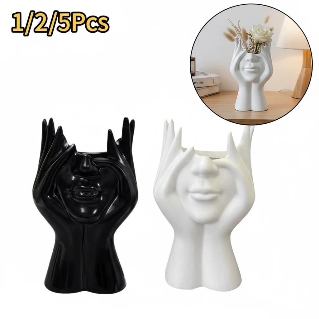 1/2/5 Pezzi Portapenne Artistico Multifunzionale, Scatola Portaoggetti da Scrivania, Porta Pennelli da Trucco, Decorazione per Ufficio