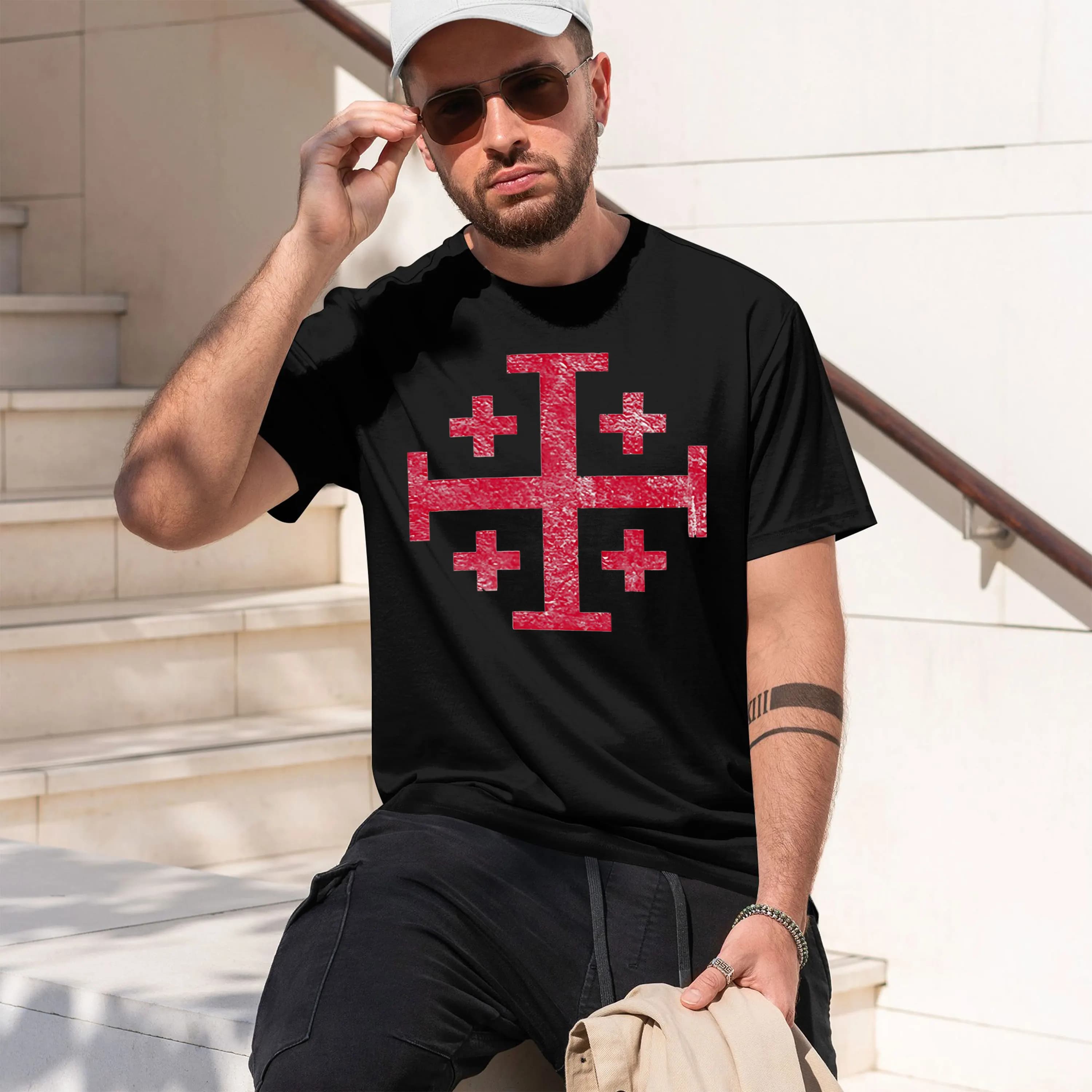 Knights Templar Jerusalem Cross Low Profile UV Unisex Golf 2026 Nuovo modello T-shirt girocollo a maniche corte da uomo Classic Casual Mul