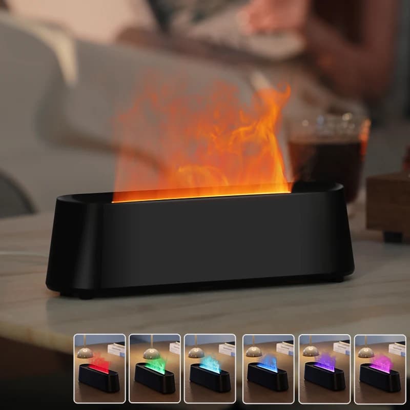 Nuovo Diffusore d'aria ad ultrasuoni a fiamma con telecomando Creatore di nebbia fredda Simulazione 3D Umidificatori Aroma Diffusore di oli essenziali