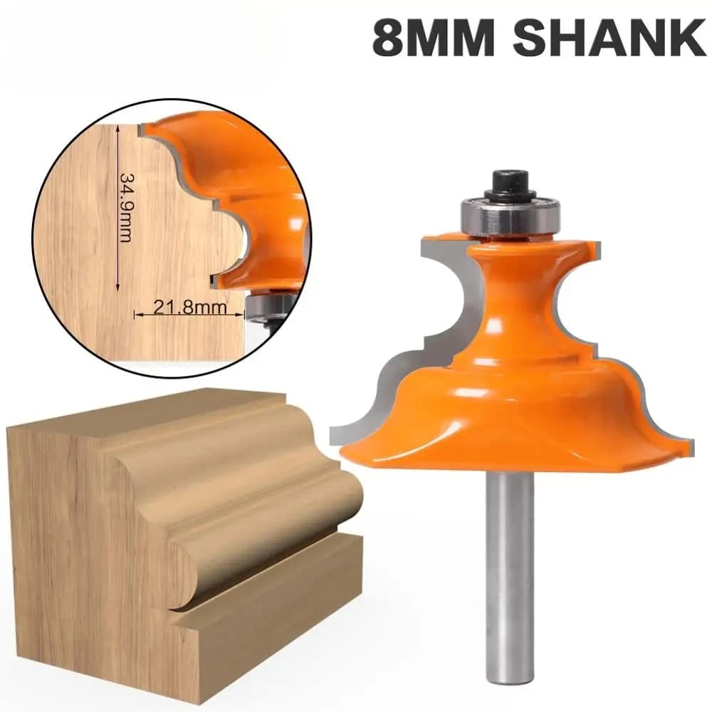8mm Shank Pedestal & Furniture Molding Router Bit, for Base Table Legs & Small Woodworking Projects, 1PC