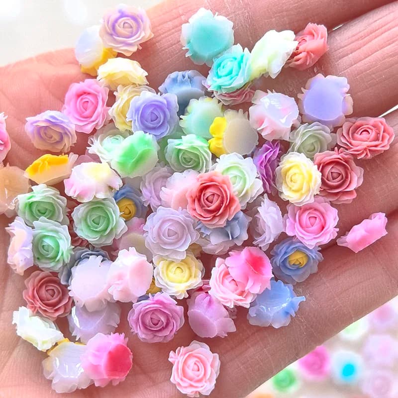30 Pezzi di Fiori Luminosi Misti da 9mm per Decorazioni Unghie, Creazione di Gioielli e Accessori per Artigianato in Resina