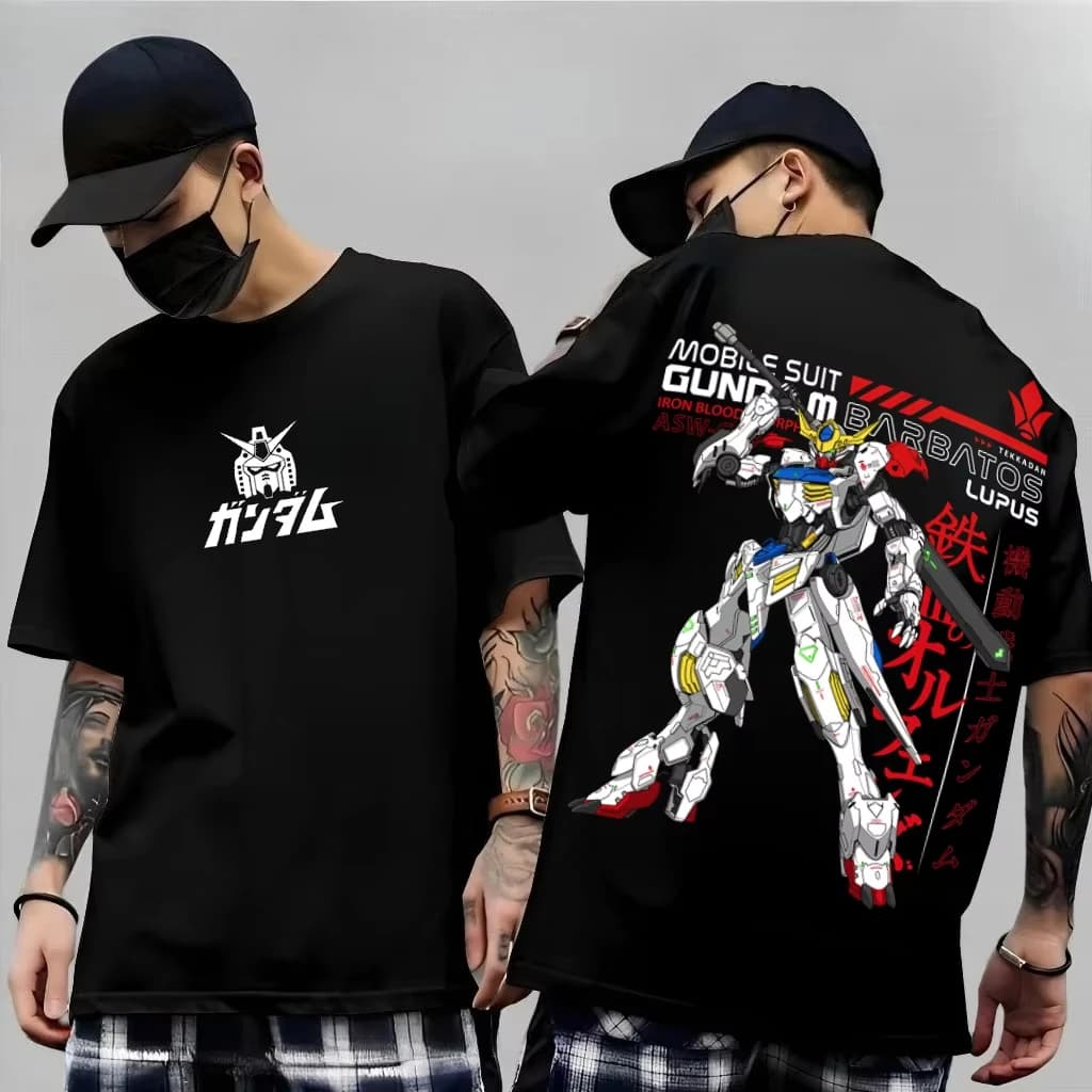 Nuova serie anime mecha giapponese 2026: T-shirt estiva a maniche corte in puro cotone stampata di Mobile Suit Gundam per uomo e donna