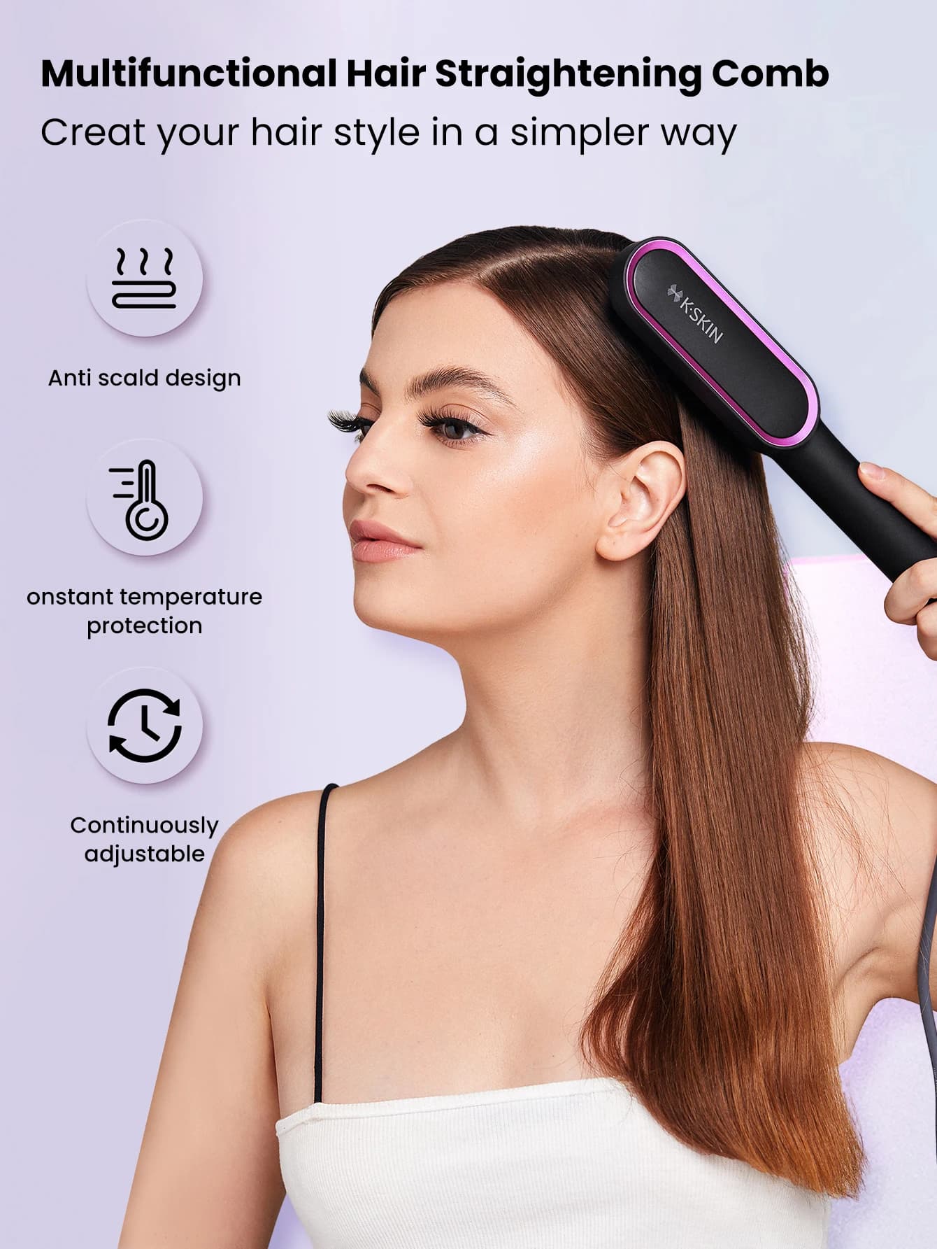 Piastra per Capelli Professionale in Ceramica - Styler per Capelli Lisci e Lucenti con Tecnologia Tormalina per Lisciare e Arricciare