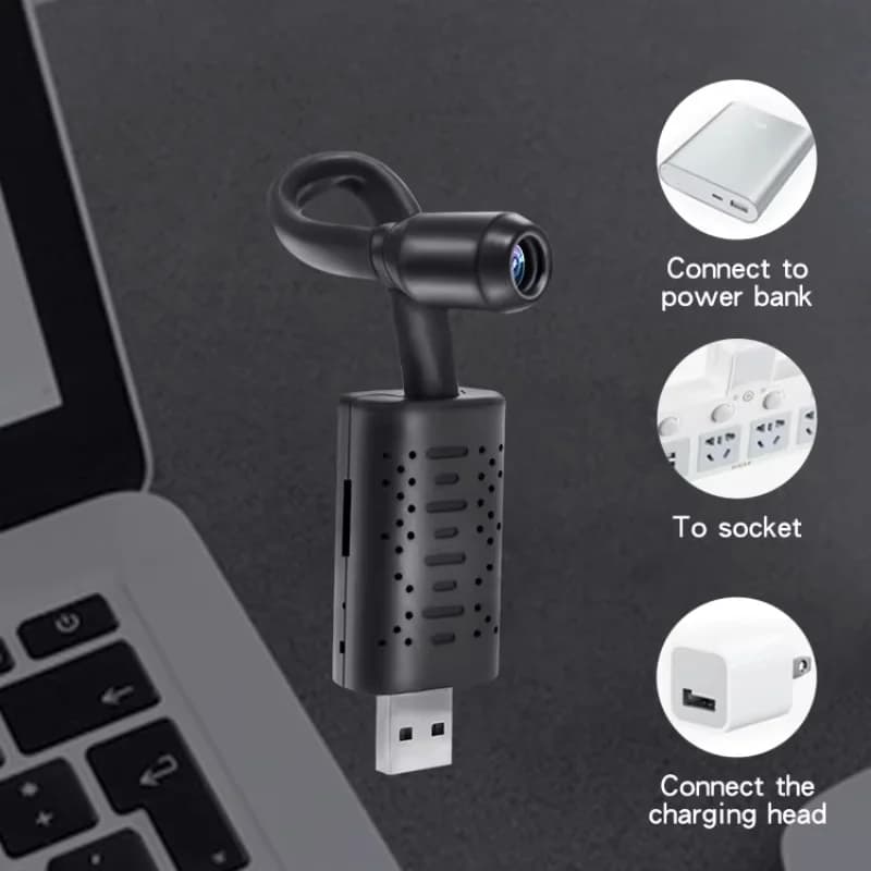 Telecamere di Sorveglianza WiFi USB 4K con Lente Flessibile, Rilevamento Movimento, Registratore Video, Videocamera di Sicurezza 2026 NUOVO