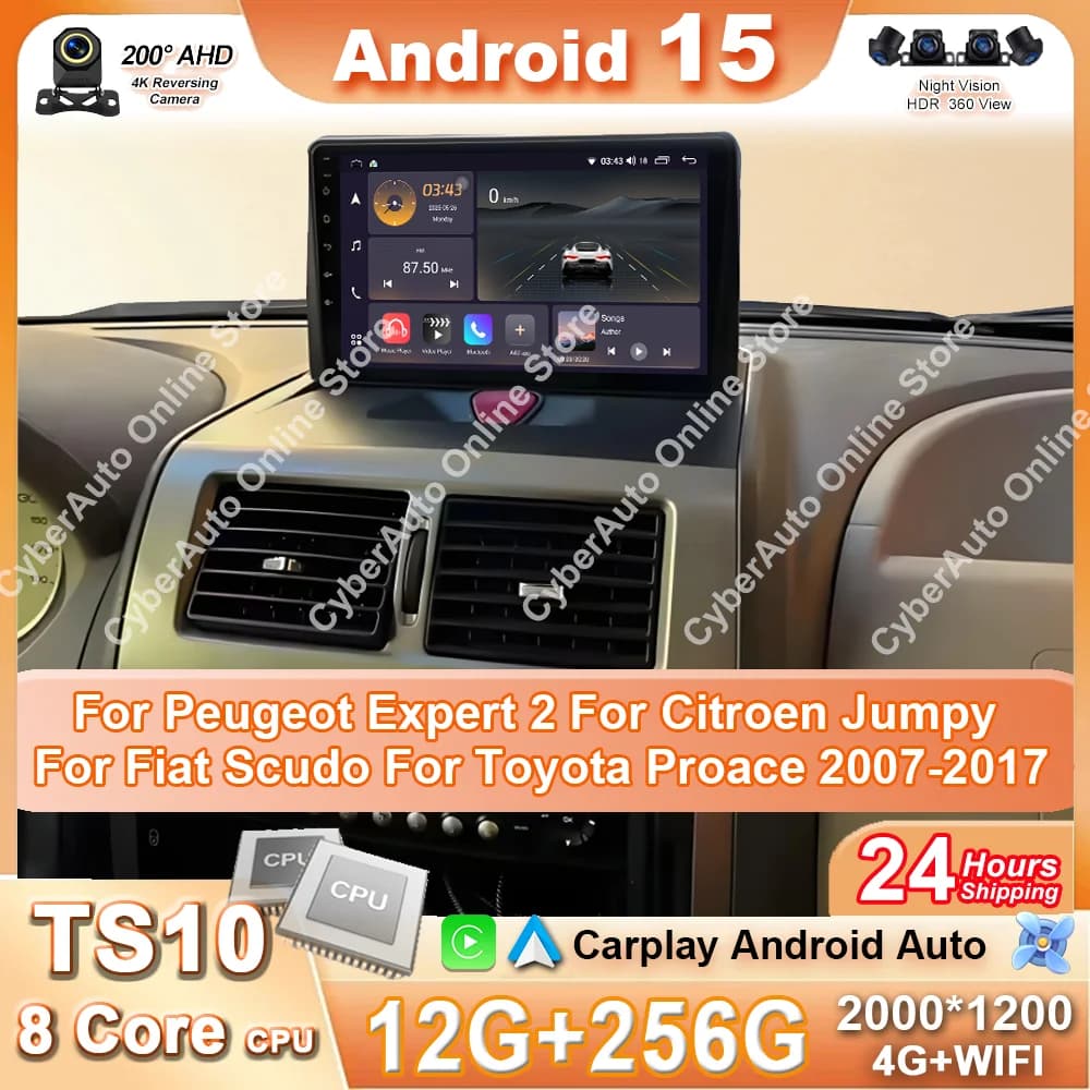 Android For Peugeot Expert 2 For Citroen Jumpy For Fiat Scudo For Toyota Proace 2007-2017 Car Radio Multimedia Player Carplay 4G