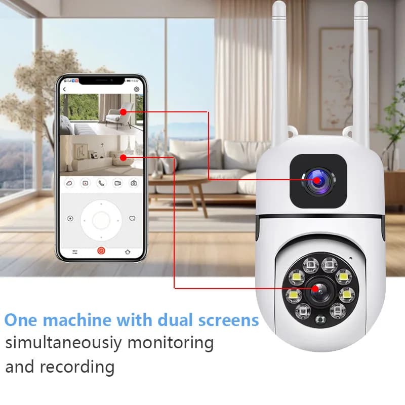 4MP UHD IPC360Home APP Doppia lente E27 Portalampada Zoom 10x Telecamera IP a colori AI Rilevazione umanoide Sicurezza Baby Monitor