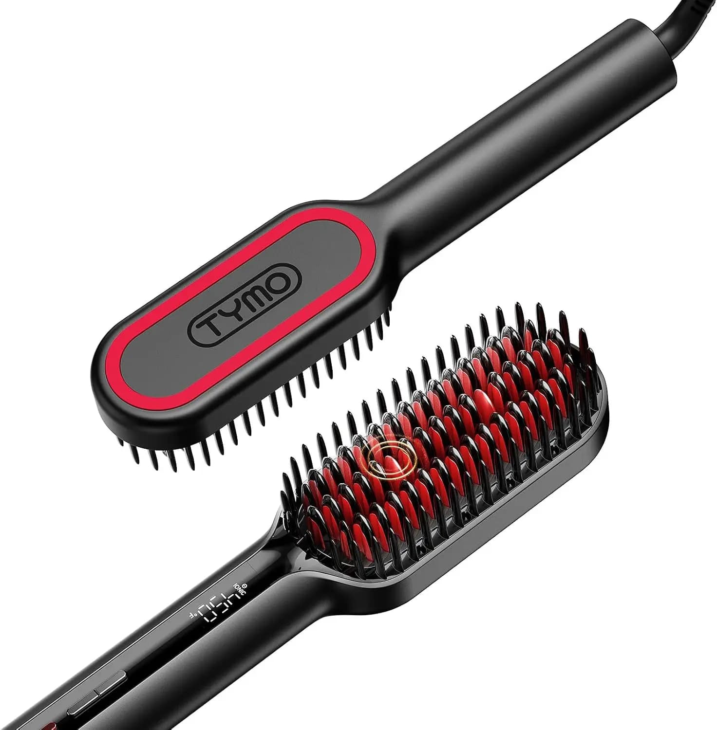 Ionic Hair Straightener Brush - Fast, Smooth Styling, Lightweight Travel Flat Iron, 1 Billion Ions, Black