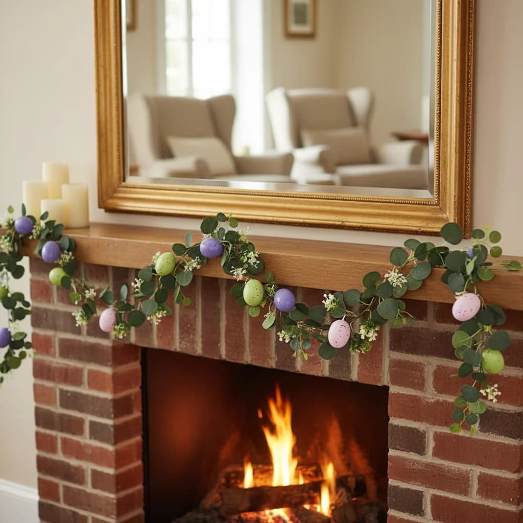 1 pz Ghirlanda di foglie di eucalipto artificiali, piante finte primaverili con fiori bianchi e bacche, decorazioni per matrimoni, casa e feste