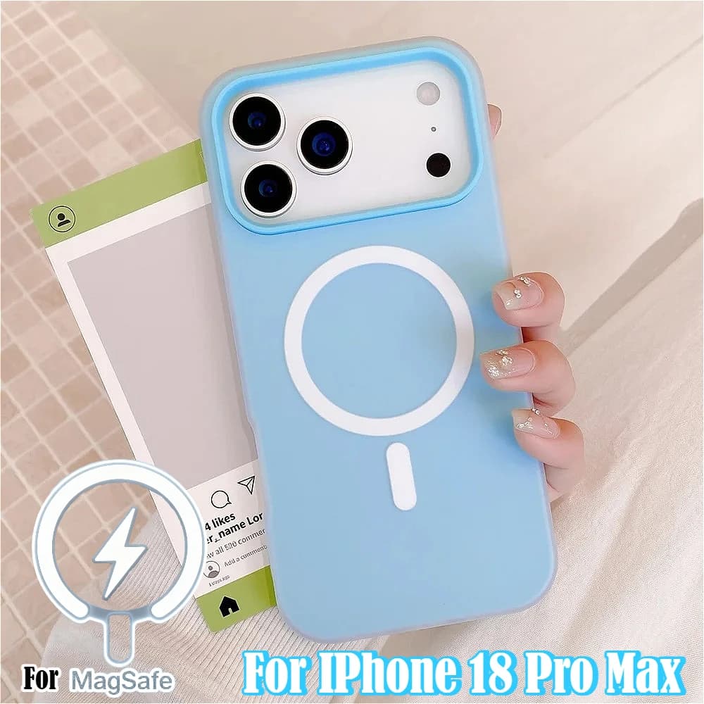 2 in 1 Candy Color for Magsafe Magnetic Phone Case for IPhone 18Pro 17 16 E 15 14 Plus 13 Pro Max Air Skin Feel Shockproof Cover