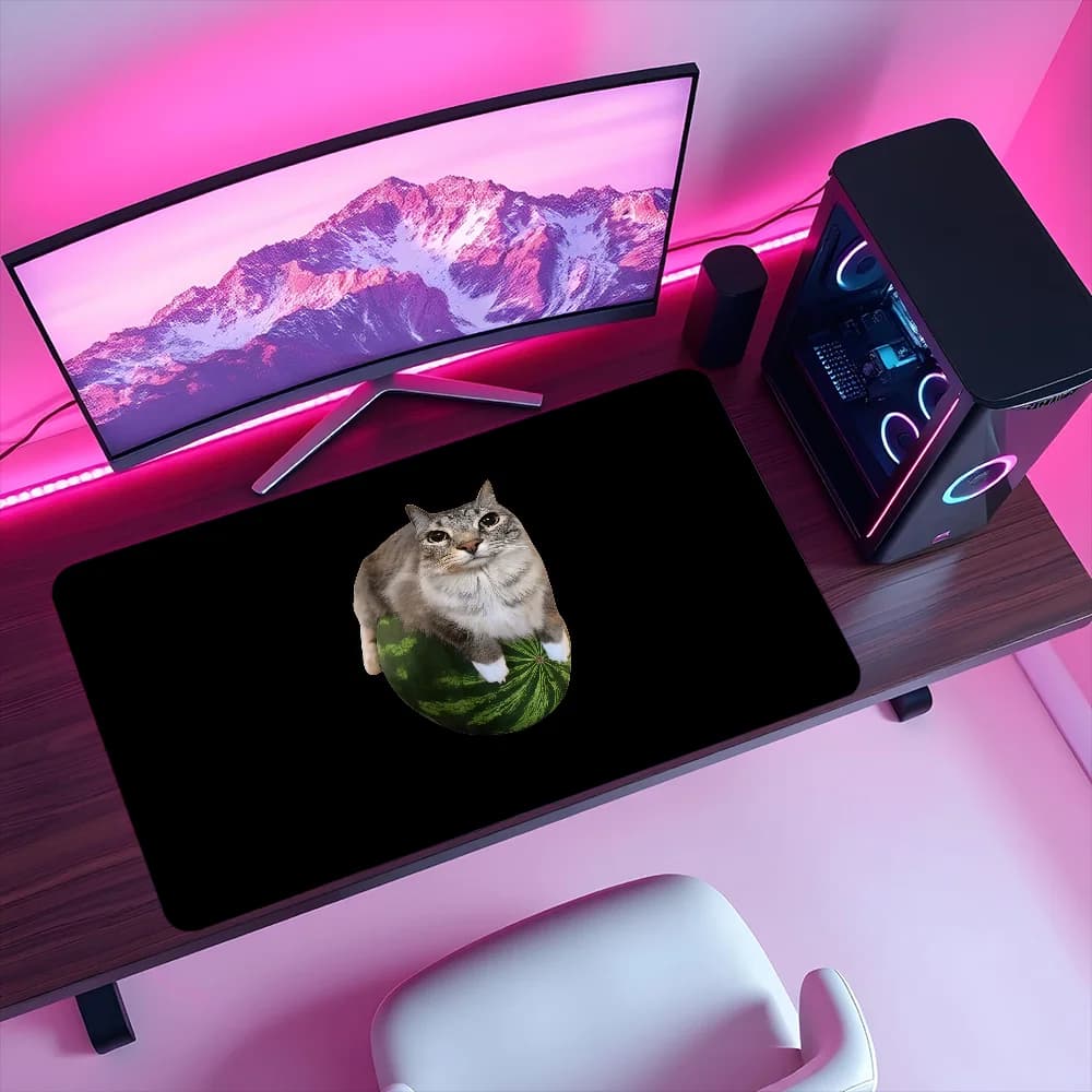 Tappetino per Mouse Divertente e Originale, Antiscivolo, con Bordo Rinforzato, per Ufficio, Studenti, Gaming, Spesso, Grande, con Motivo Gatto, per Scrivere