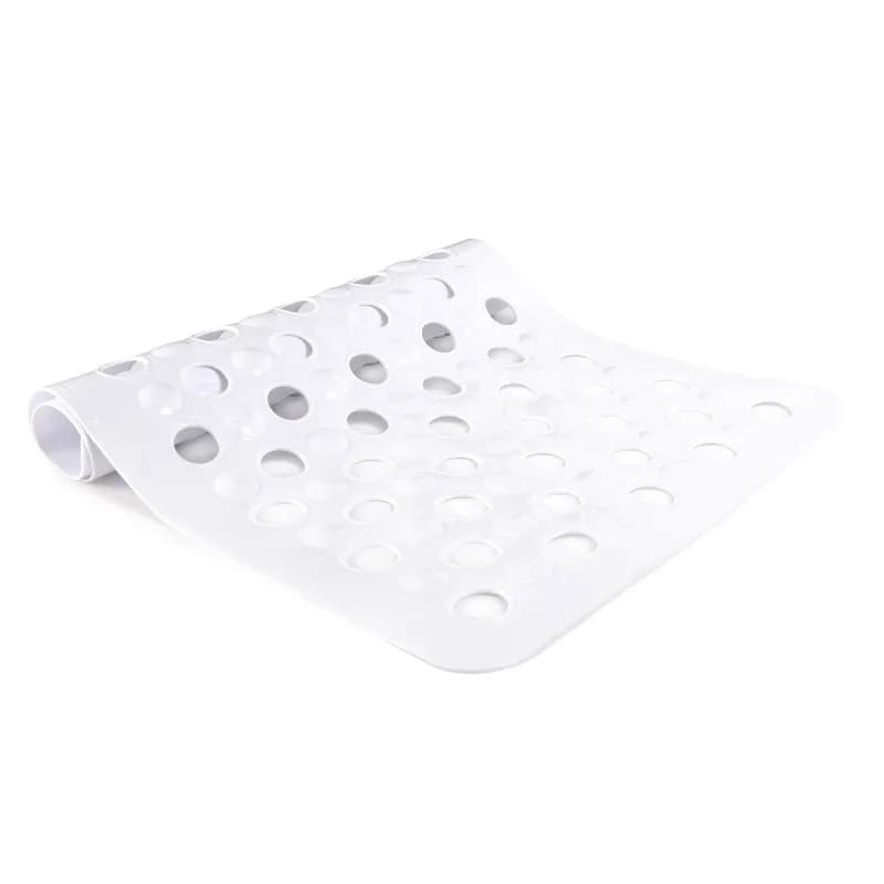 Tappetino da bagno in vinile con protezione Microban, 27” L x 14.5” W, bianco