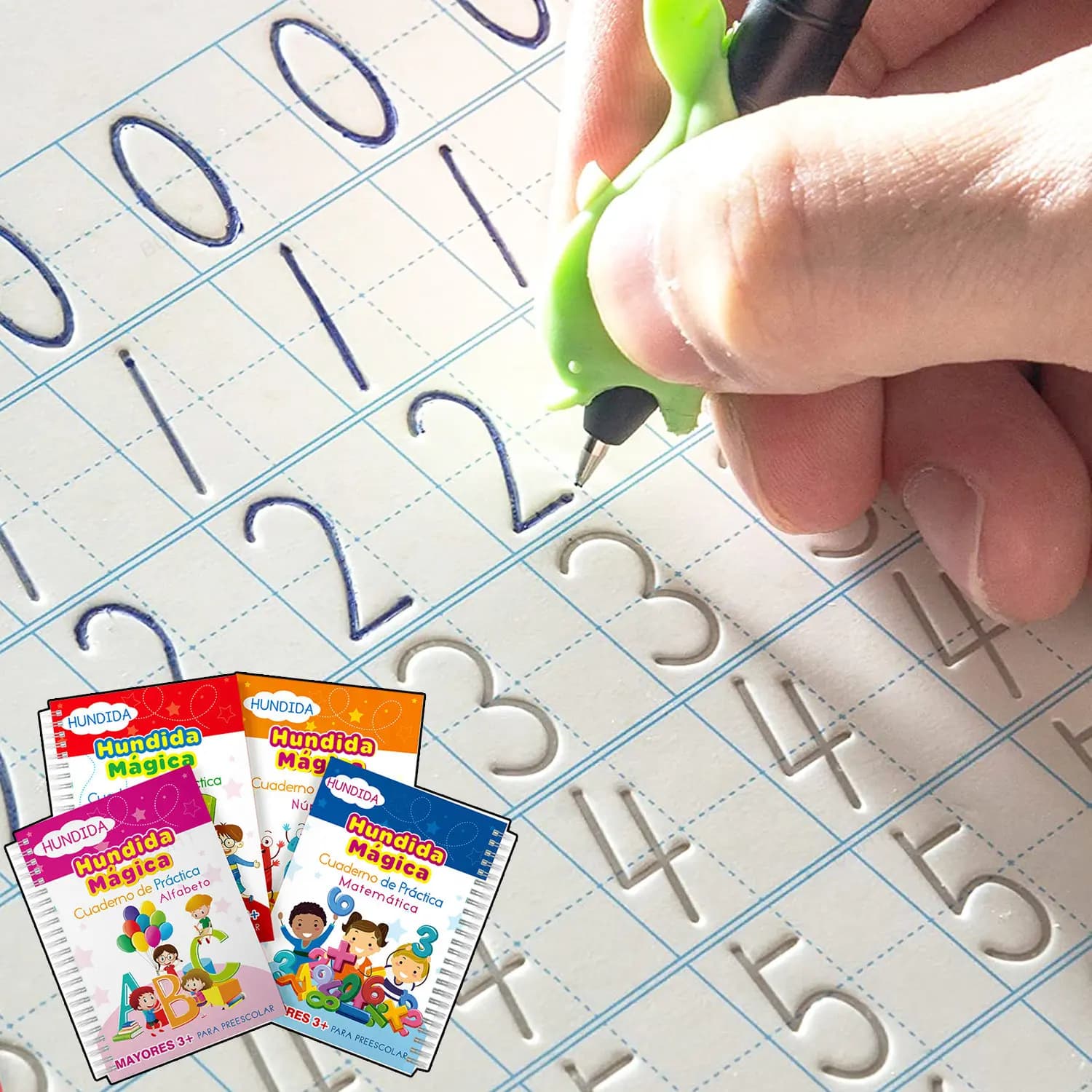 Spagnolo Inglese Francese Montessori Quaderno 3D Calligrafia riutilizzabile SANK Libro magico Notebook Calligrafia Scrittura a mano Regalo di scrittura
