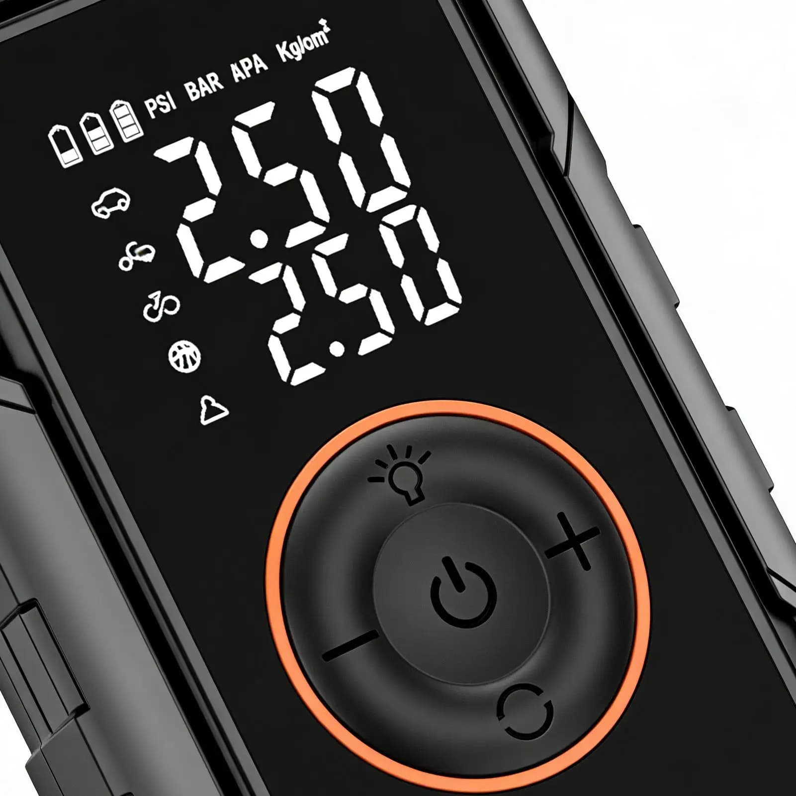 Compressore d'aria portatile intelligente con spegnimento automatico per auto, moto, SUV e camion - Gonfiatore portatile per pneumatici e palloni