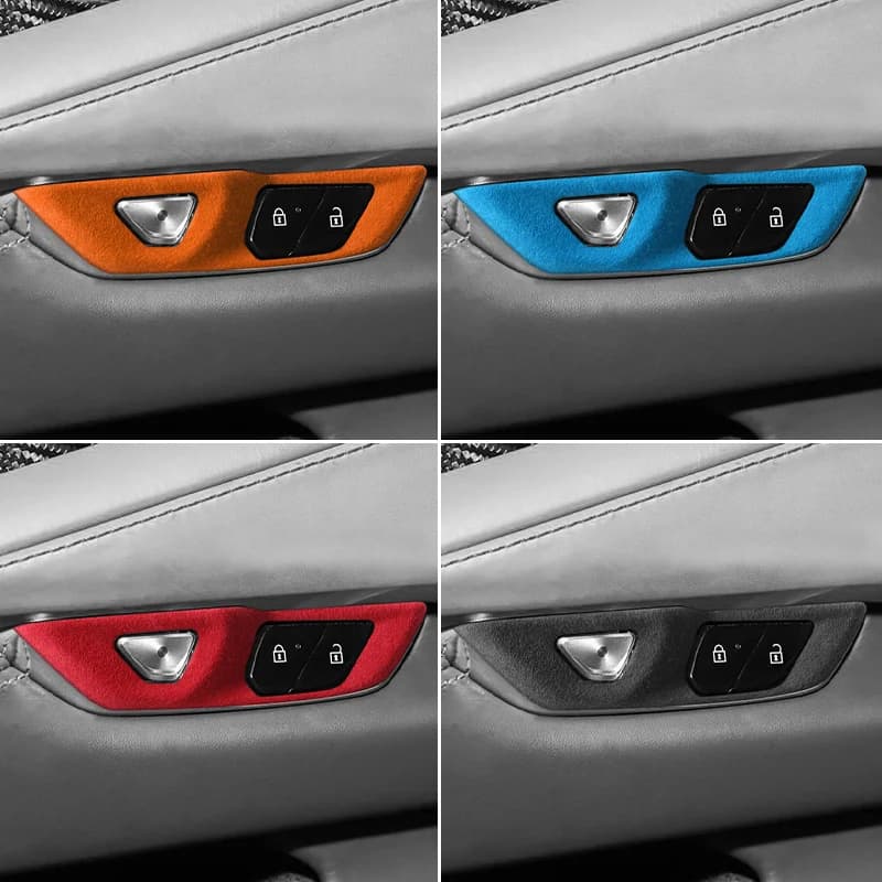 Realizzato in Alcantara per Chevrolet Corvette C8 Pannello di controllo porta Pulsante interruttore Copertura bagagliaio Trim Adesivo Accessori interni auto
