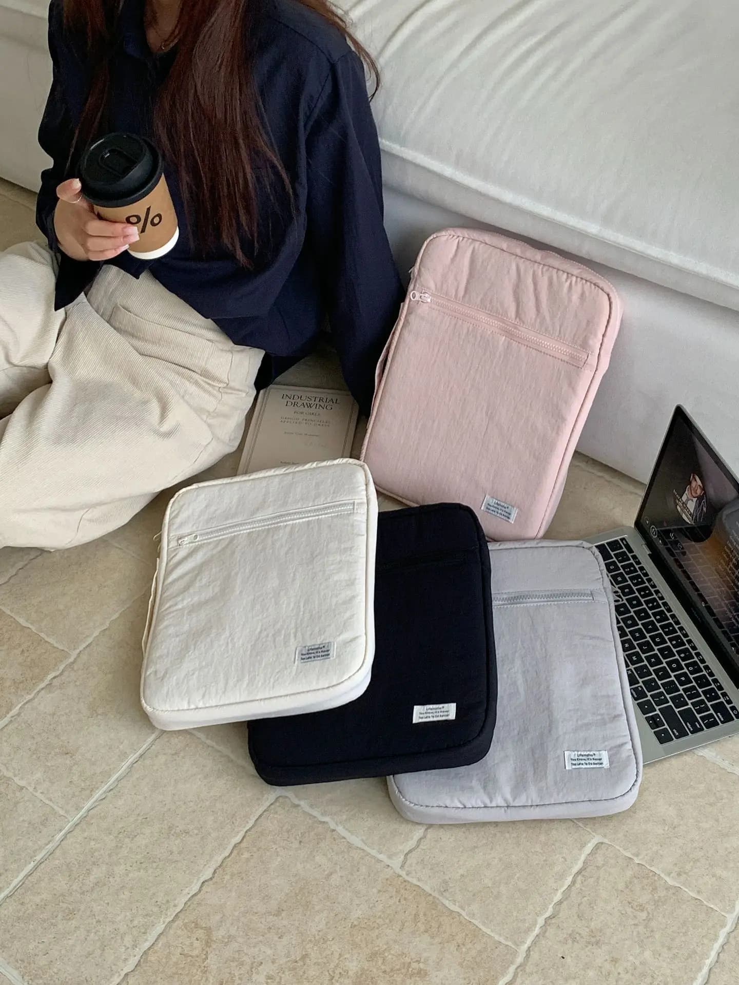 Borsa per laptop minimalista coreana per MacBook Air Pro13 14 per Dell Xiaomi Samsung Ipad9.7-11 pollici Custodia antiurto per tablet