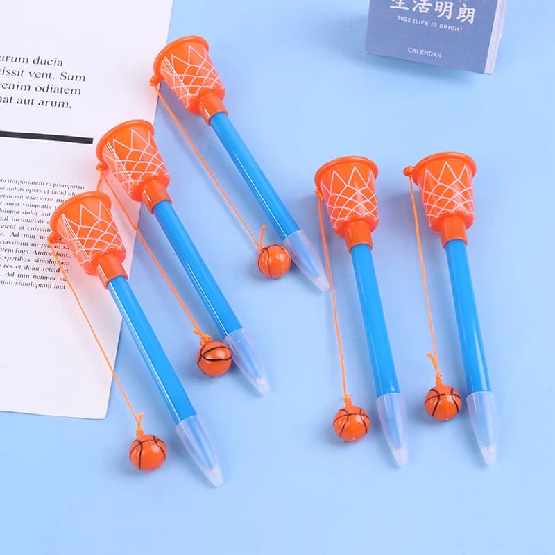 1 penna a forma di canestro da basket, gadget per feste a tema basket, penna a sfera da 0,7 mm, articolo di cancelleria regalo per bambini