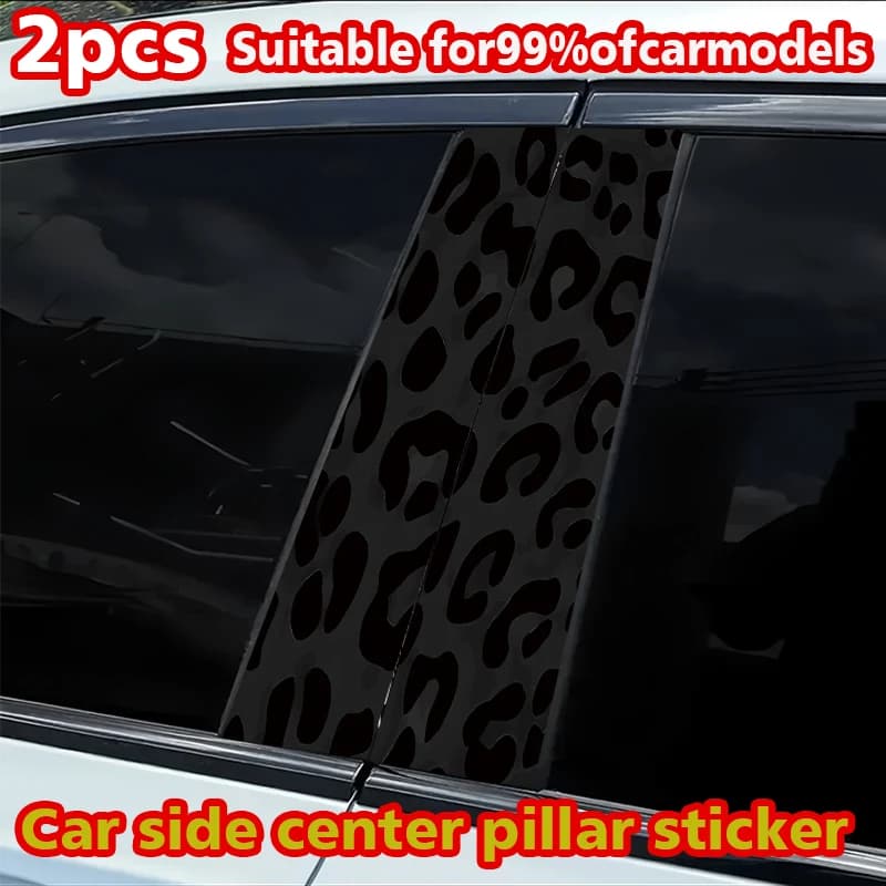 2 adesivi per montante B per auto, adesivi personalizzati con stampa leopardata, resistenti ai graffi