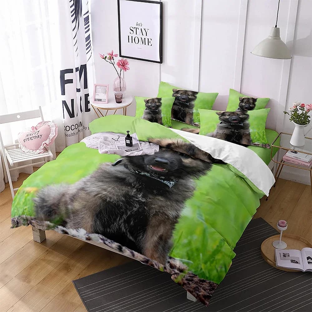 Copripiumino per camera da letto in microfibra con foglie d'acero giallo Bulldog francese con federe Set di letti per cani da compagnia adorabili per ragazza ragazzo adolescente