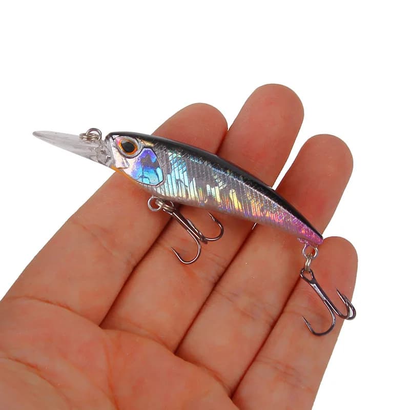 1 pz Esca Artificiale Galleggiante Minnow a Lingua Lunga 7,5 cm 5,1 g, Jerkbait Wobbler per Trota, Spigola e Carpa