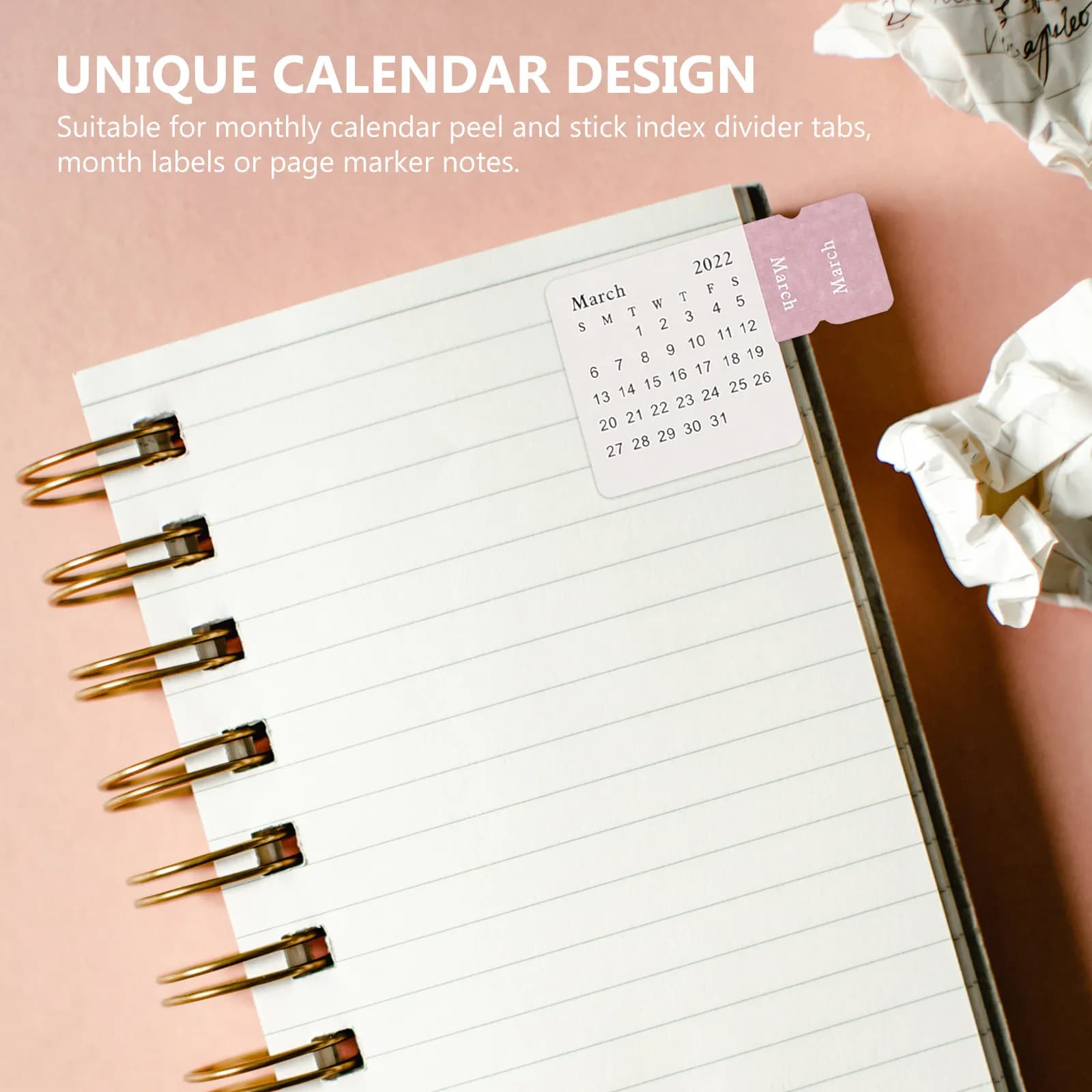 12 Pezzi Adesivi Divisori per Calendario Mensile, Etichette Autoadesive per Agende, Diari, Quaderni, Promemoria e Pianificazione