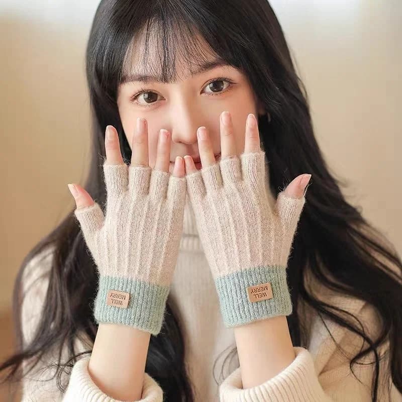 Knit Gloves Maglia with fingers Discovered to Write, Thermal Winter Gloves for Men, Breathable, Soft, Confortevoli, Antivento, for Cycling