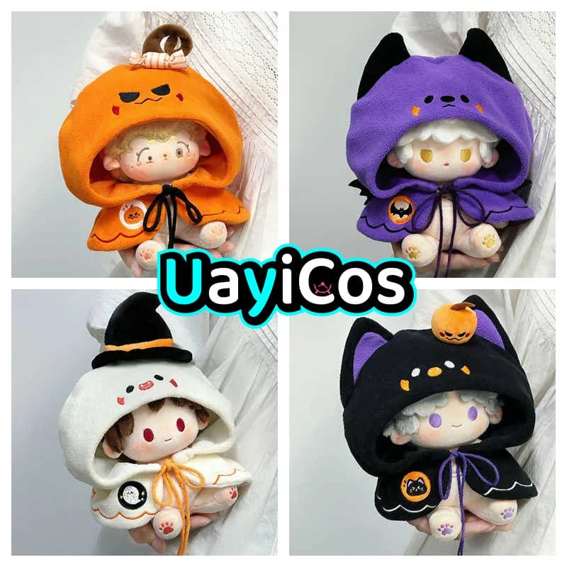 10 cm 20 cm 40 cm Vestiti per le bambole Fantasma magico Zucca Gatto Mantello per bambini Vestito di peluche ripiene Accessori per bambole Anime Giocattolo per bambini Halloween Gif