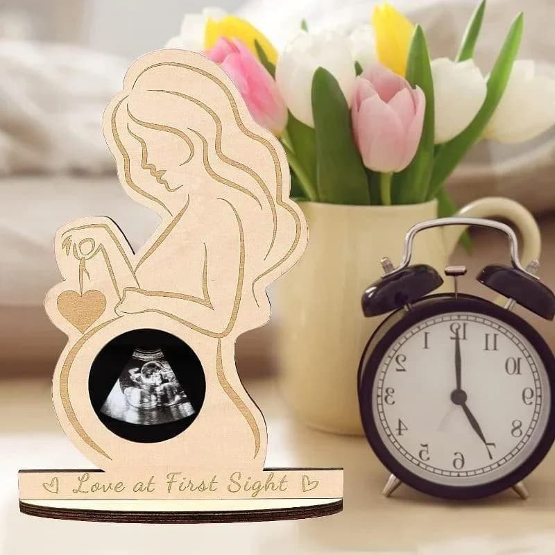 Cornice per foto ad ultrasuoni per bambini in legno, ricordi per la madre incinta, cornice per foto con sonogramma infantile, ornamento, regalo per la futura mamma
