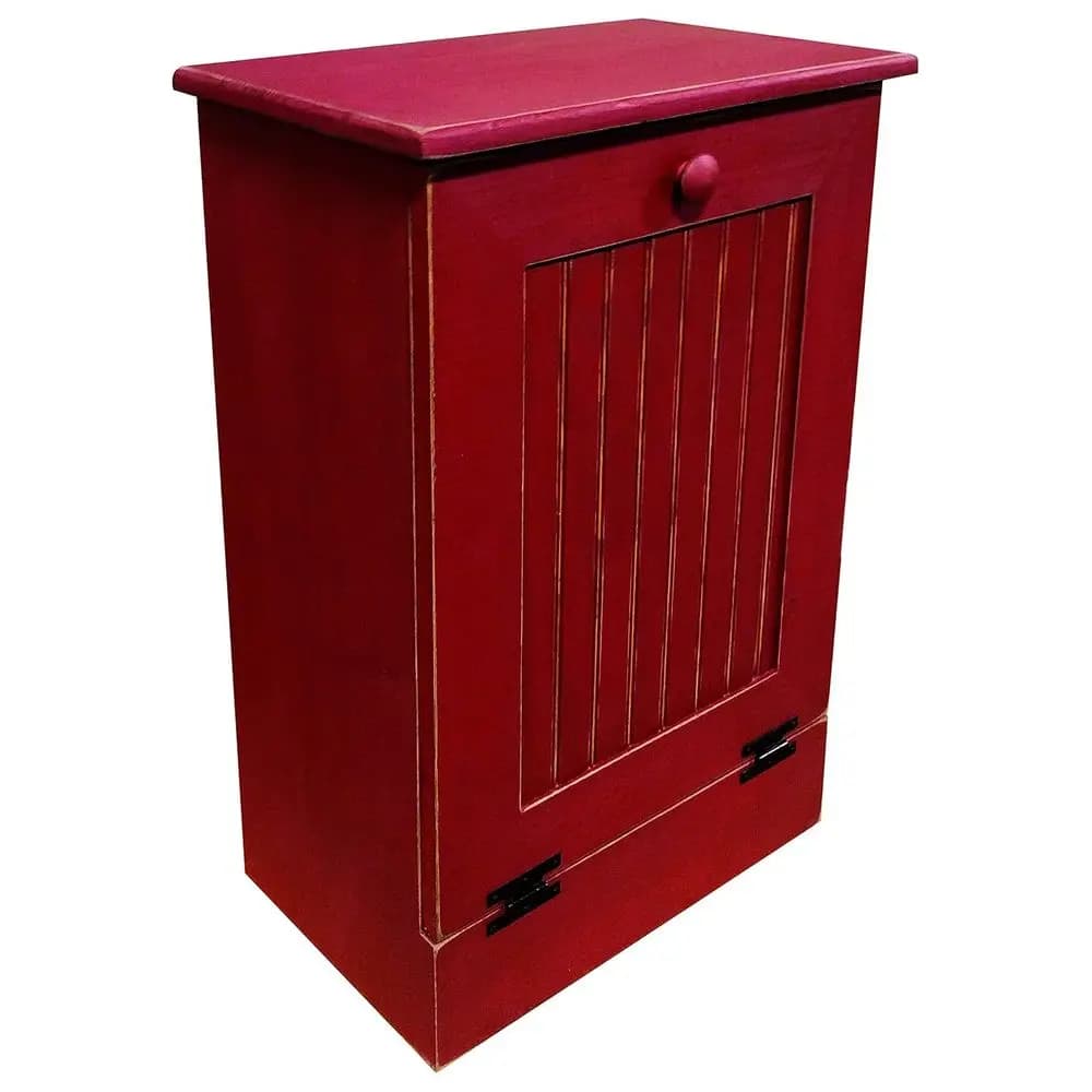 Cestino Vintage in Legno Rosso