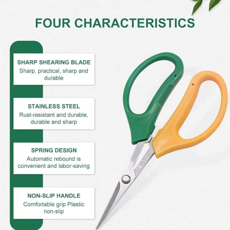Sturdy Garden Fruit & Grape Pruning Shears - Multifunctional Alice Scissors with Soft Handles & Curved Blades