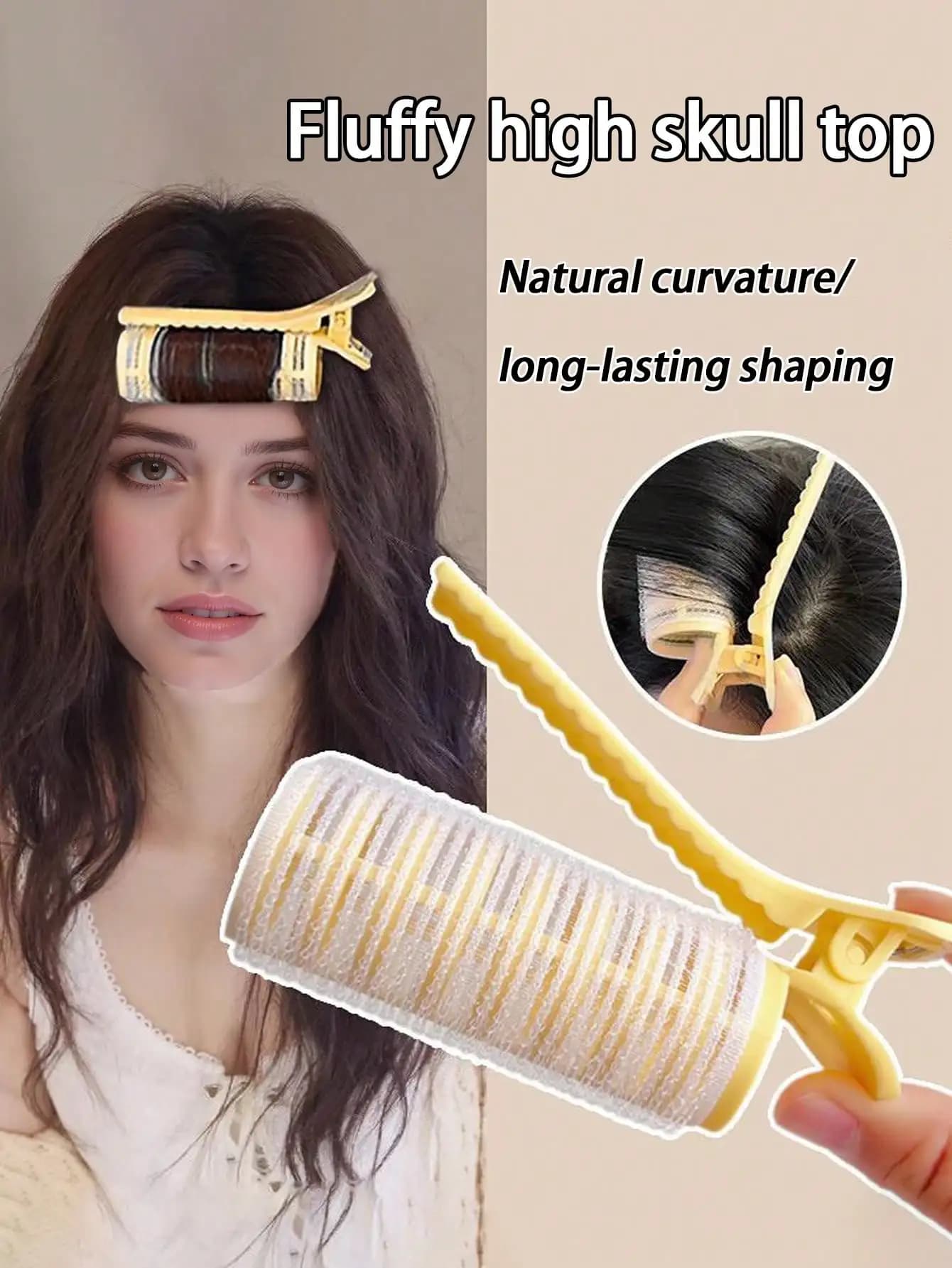1pc French New Curling Iron, Student Fluffy Clip, Slouchy Curling Iron, Top Root Clip, Air Bangs Curling Clip, Back To School Season, Travel Vacation Essential, Women Hair Accessory, Curling Iron, Curling Comb