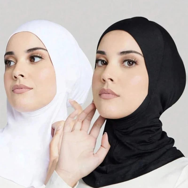 1 or 2 pieces of underwear women's modal, head and neck cover, knitted scarf islamic elasticized, hat, instant inner scarf