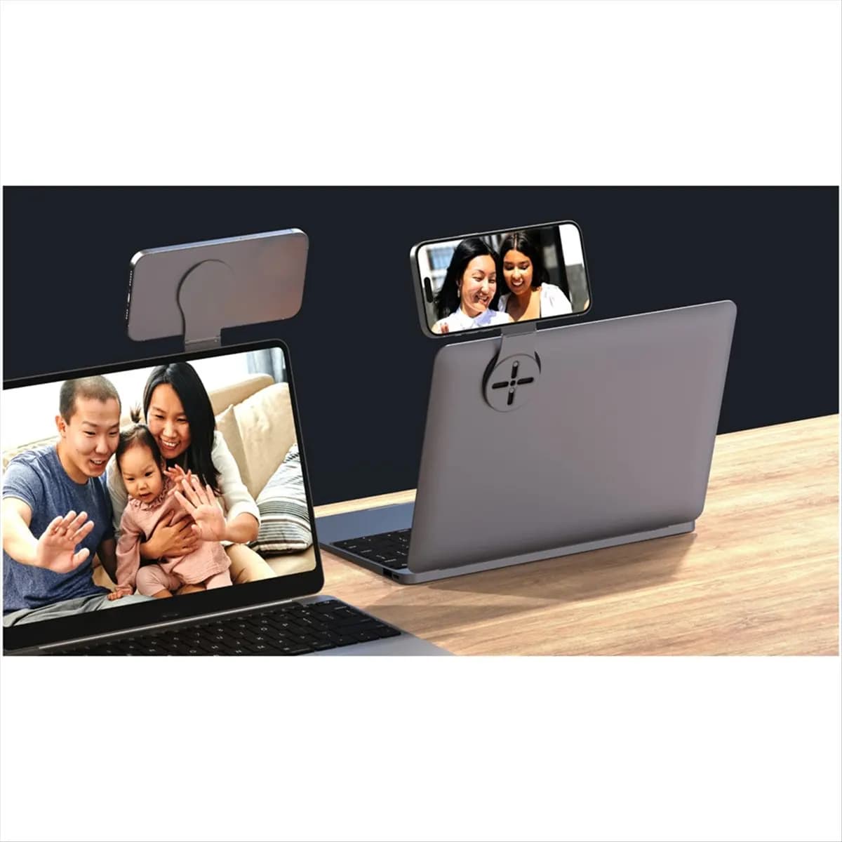 TCE For Stand Laptop Side Mount Phone Holder Desktop Magnetic Mount for Laptop for Stand Grey